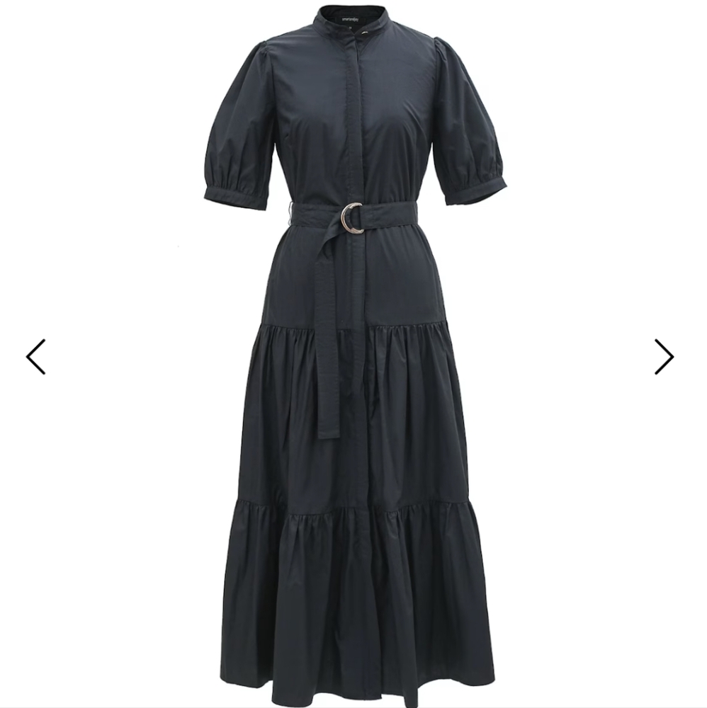 Chic Black Belted Maxi Dress